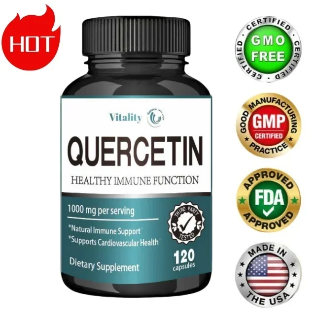 Ultra High Purity Quercetin Capsules + Highly Purified and Bioavailable - 1000 Mg Per Serving - 120 Quercetin Supplements