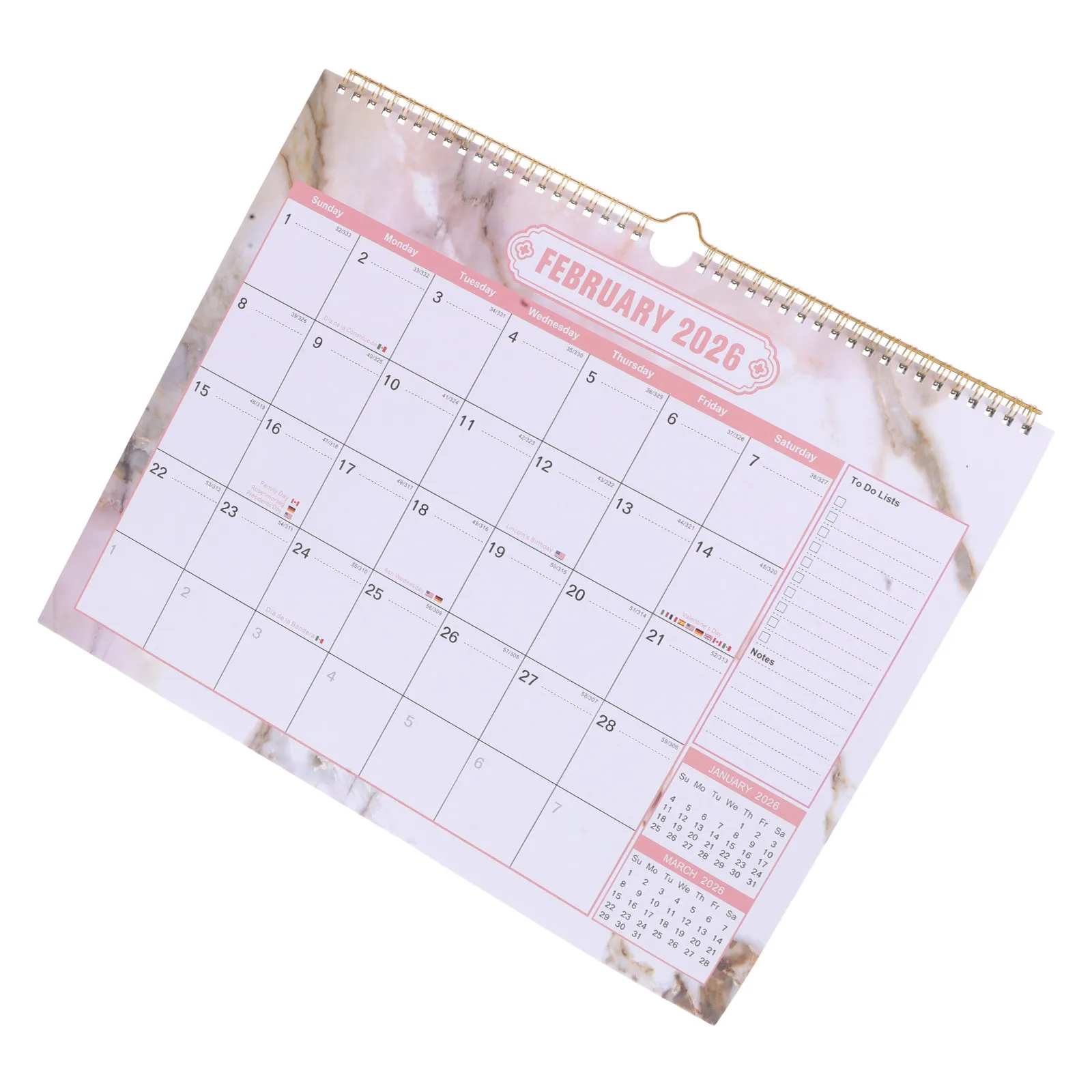 

Wall Calendar English 2025.7-2026.12 Hanging Spiral Design Large Format Smooth Writing Office Home Small Wall Calendar