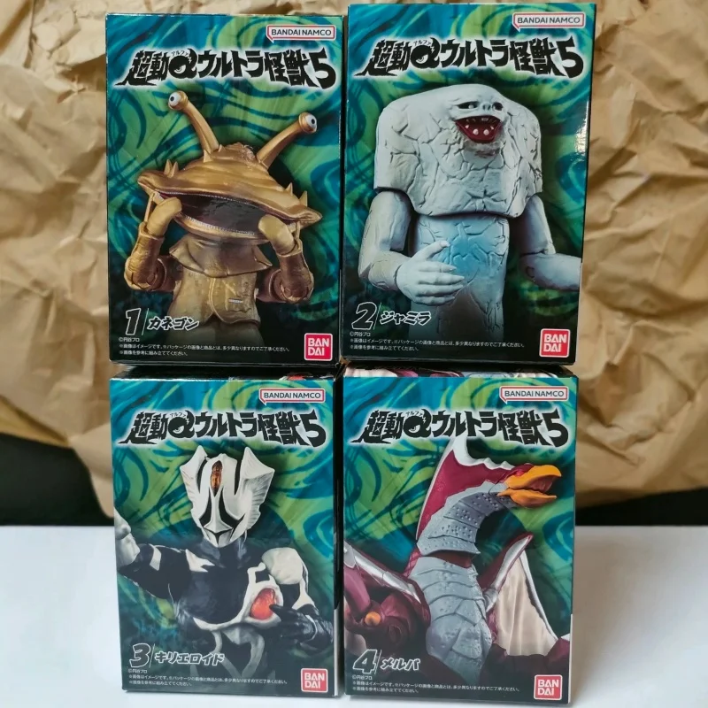 Figuras de Acción Bandai Ultraman Shokugan Shodo A05 Wave Monster, Kanegon, Jamila, Kyrieloid, Melba, Modelo Posable para Coleccionistas de Anime
