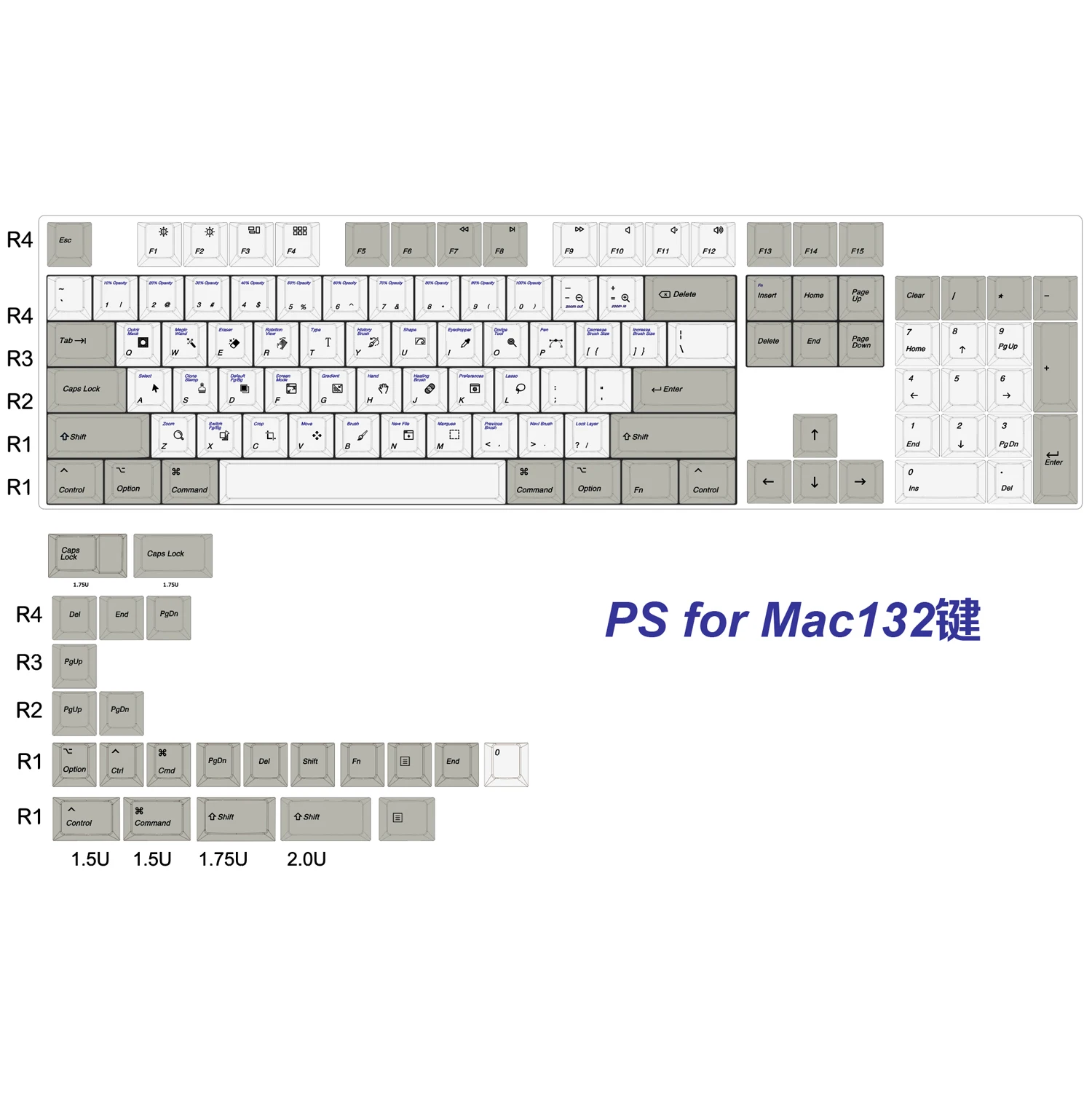 [Blue Sky] Designer Topics Keycaps Cherry Profile PBT Dye Sub 132keys Fullset For Mechanical keyboard