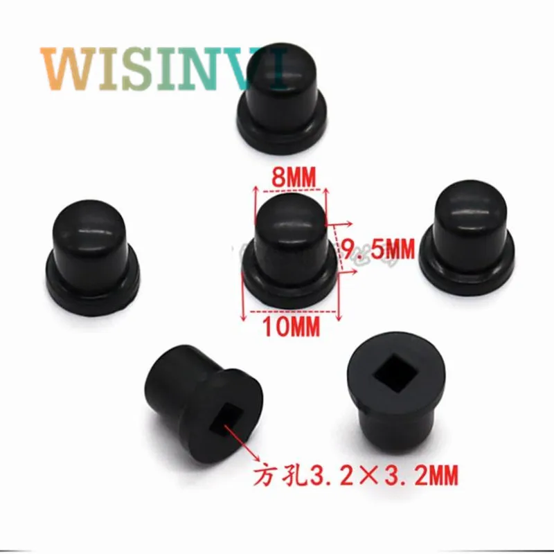 10 SZTUK 8X9.5MM lekka nakładka na przełącznik dotykowy plastikowa nakładka na przycisk 6 * 6 seria nakładka na przycisk wysokość 9.5MM kwadratowy otwór 3.2 * 3.2mm