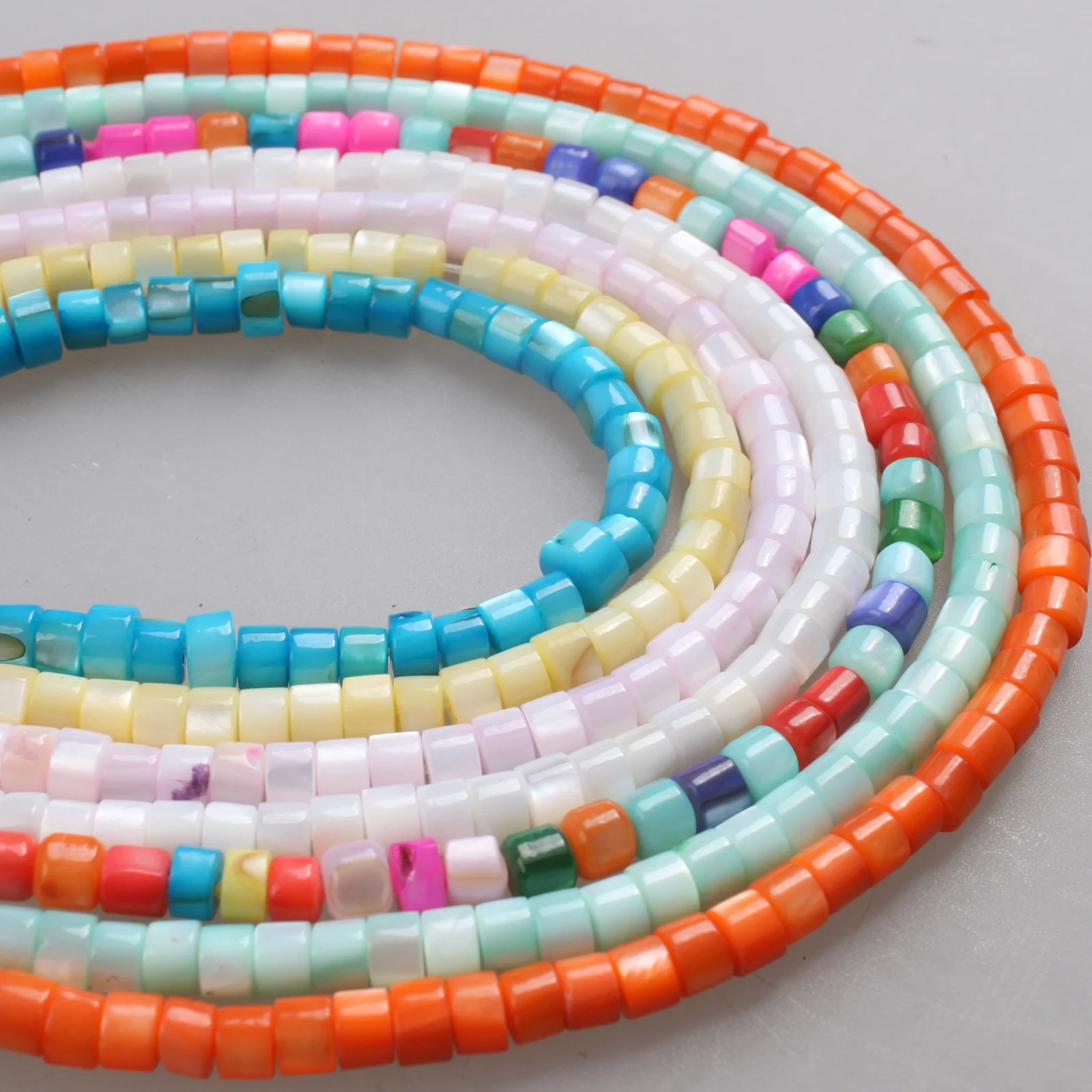 Image of Natürliche Shell Perlen Mutter der Perle Süßwasser Shell Rohr Rondelle Spacer Perlen Lose Perlen 3*4mm Für Armbänder halskette, Der