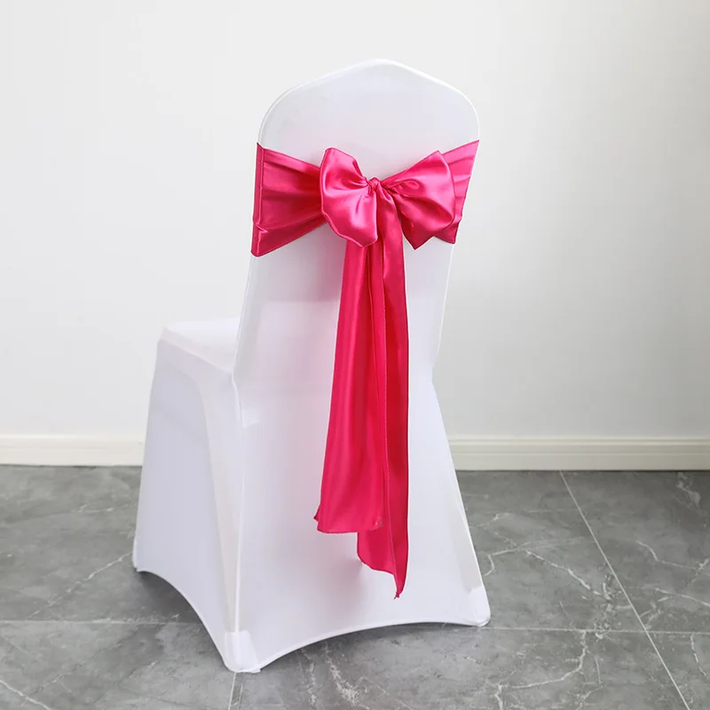 Wedding Decoration Chair Satin Sash Bow Tie Self-Tie 10 Pieces Per Lot Plain Solid Colour Birthday Party Festival Hotel Holiday