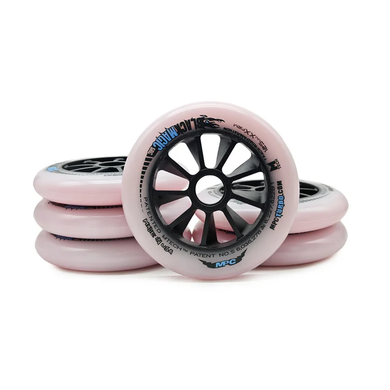 6 قطع 2-Layers MPC Black Magic XXFirm 125 مللي متر عجلة تزلج سريعة مضمنة 125 إطارات كبيرة لسباق السرعة والتزلج ثنائي النوى XXF