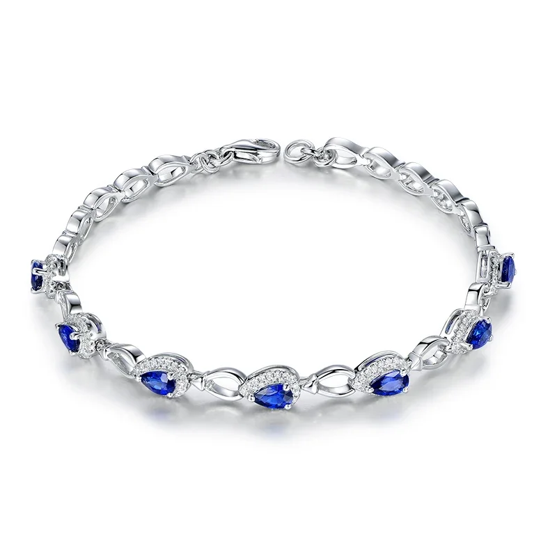 Natural grape stone 18k  Female Bracelets Fine Jewelry Gift Girl Thin Trendy Solid 750 Real Bangle Party Good Nice