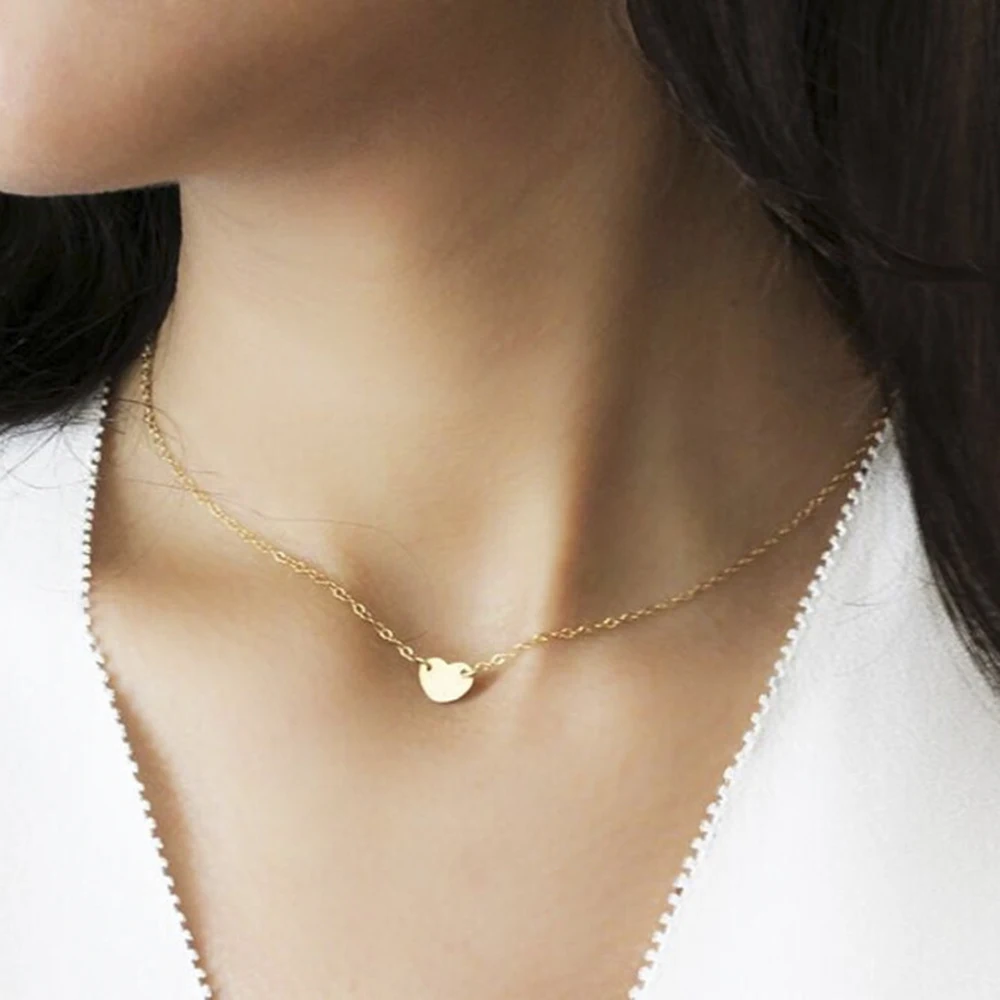 

Necklaces 14K Gold Filled Choker Handmade Gold Double Hole Heart Coin Charm Pendants Jewelry for Women Party Birthday Daily Gift