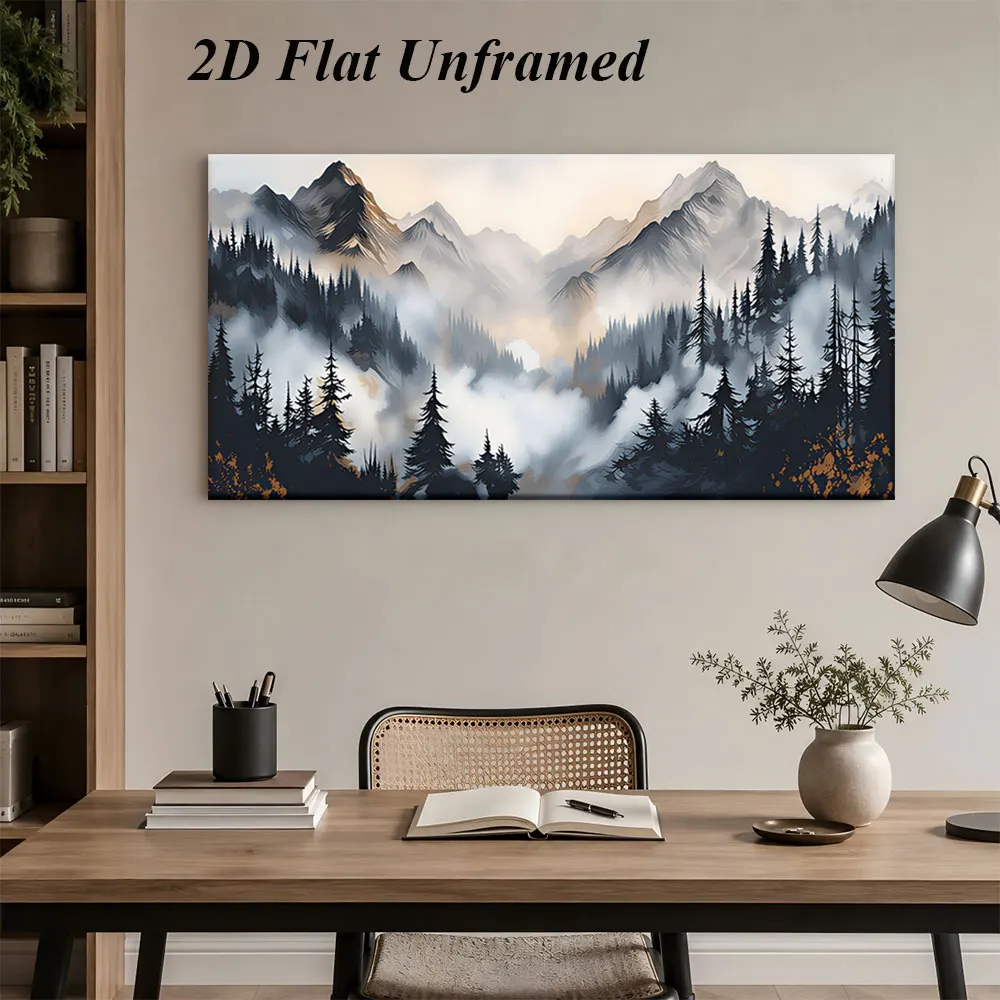 1 piece of frameless decorative painting of mountains, rivers, forests, modern and simple living room, bedroom, study, entrance