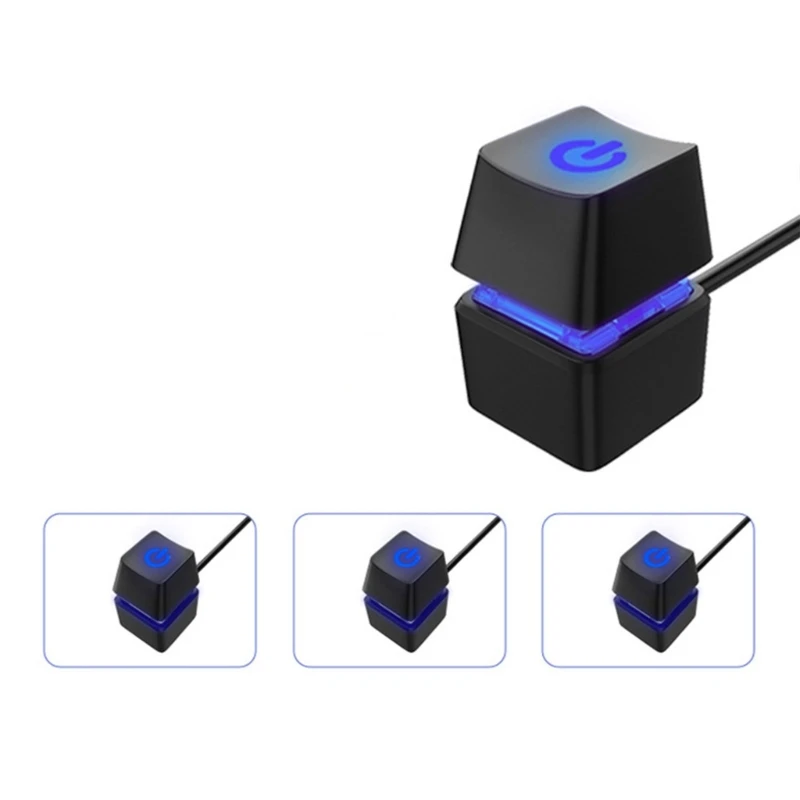 전원 공급 장치 제어 어댑터 코드 컴퓨터 데스크탑 전원 버튼 케이블 LED 조명 홈 오피스에 편리하고 스타일리쉬함
