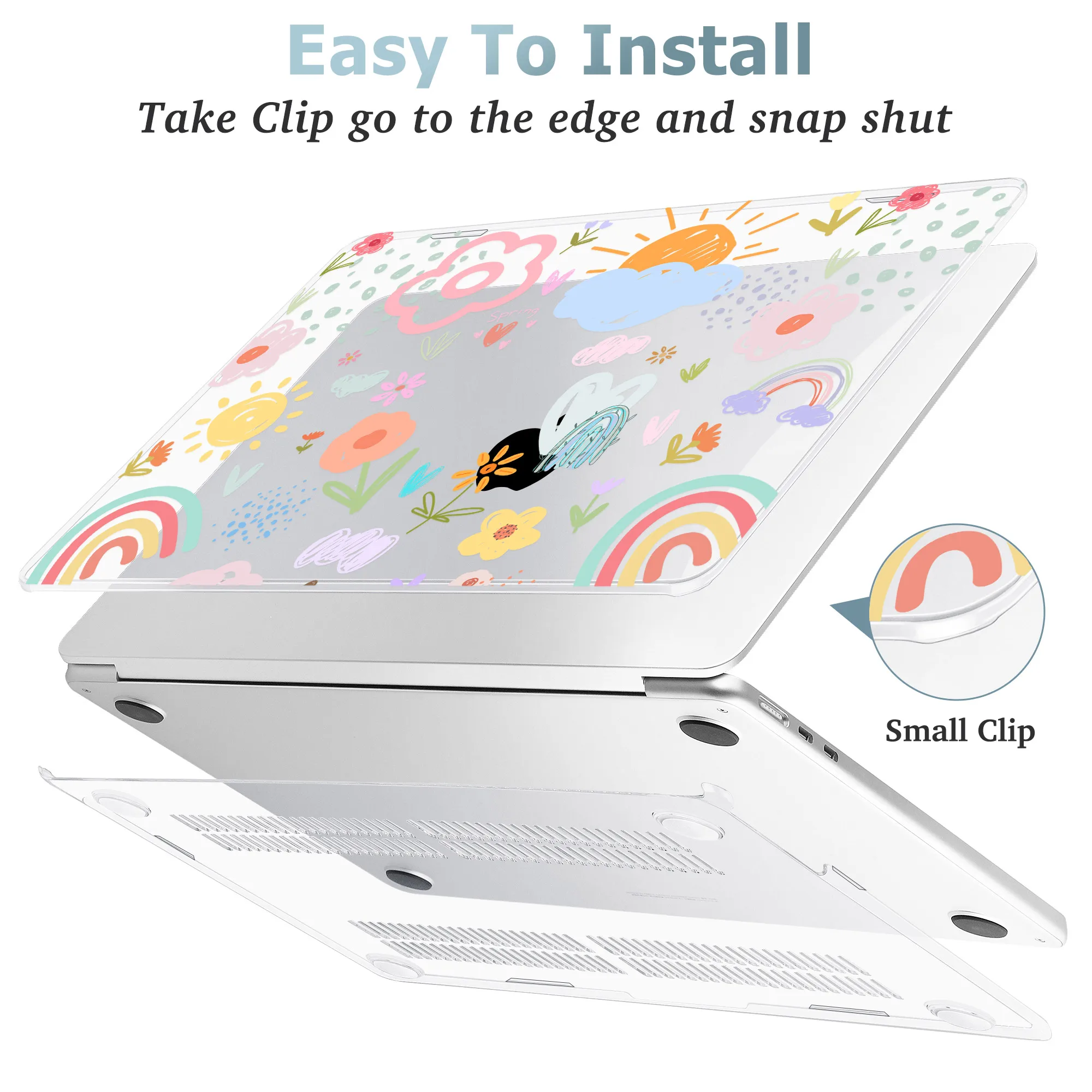 Чехол с кристаллическим принтом для MacBook Air 13 15 A2681 A3240 M4 2025 A3241 Pro 14 16 M3 M2 M1 A2337 A3112 A3403 Pro 13 A2338