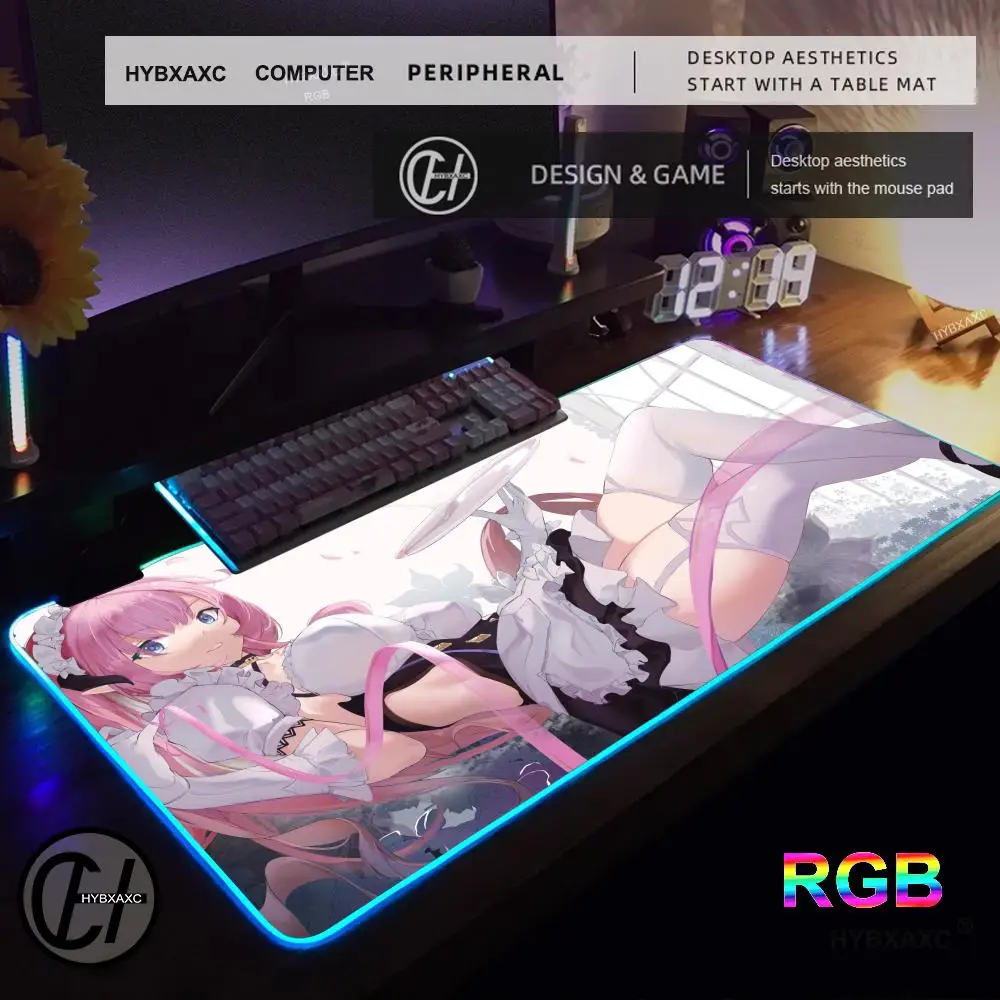 

Honkai lmpact 3rd Gamer Mouse Pad RGB Gaming Mouse Pad Desk Mat HD Gamer Large LED Light XXL MousePads PC Computer Carpet