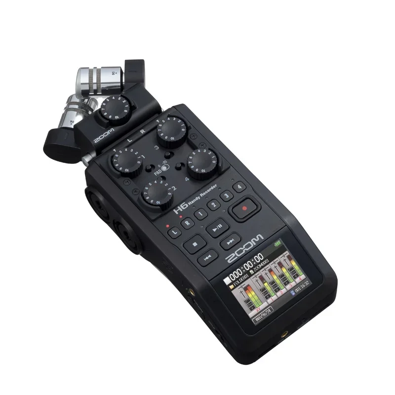 

Лидер продаж, акция Zoom H6 BLK, портативный ручной цифровой рекордер, удобный рекордер, четыре микрофонных/линейных входа, шестидорожечный одночасный рекордер