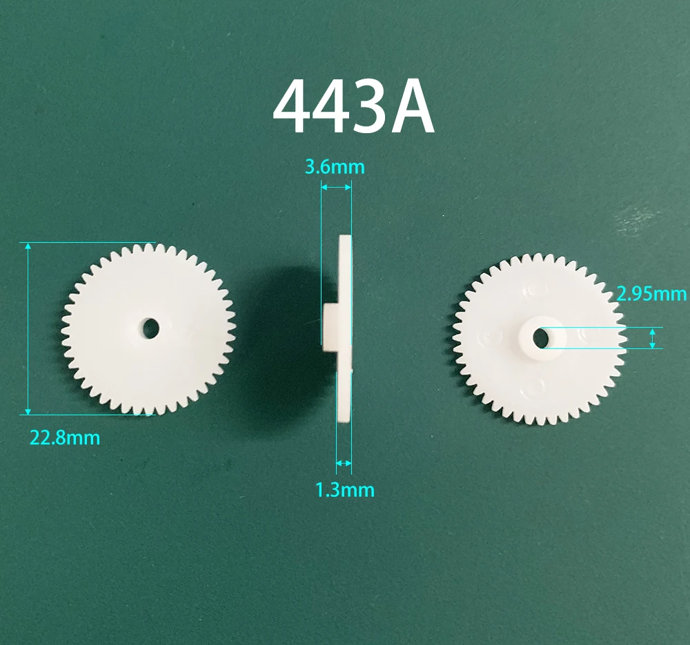 443A 0.5M 23MM moduł przekładni 0.5 44 zęby przekładnia z tworzywa sztucznego 3MM ciasne akcesoria do zabawek