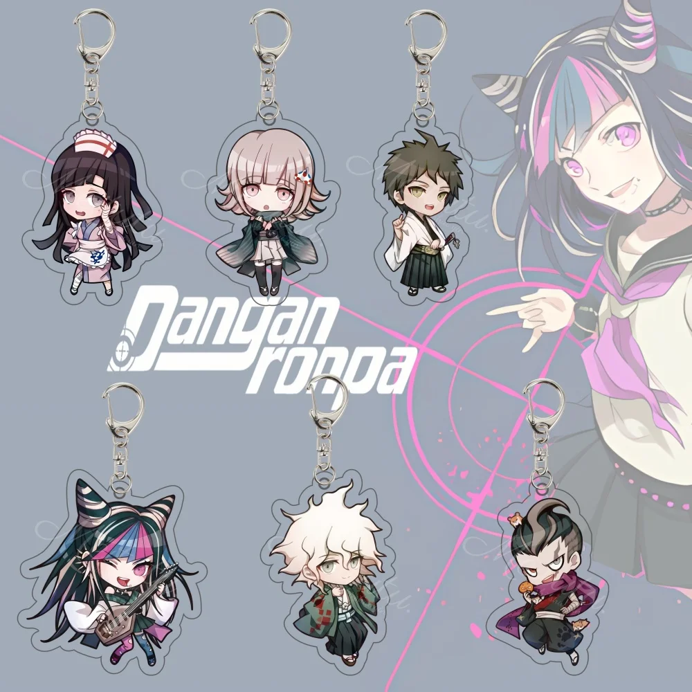 Danganronpa 2 Anime Acrylic Keychain 6cm Chibi Nagito Chiaki Ibuki Mikan Bag Charm Collectible Gift for Fans Goodbye Despair