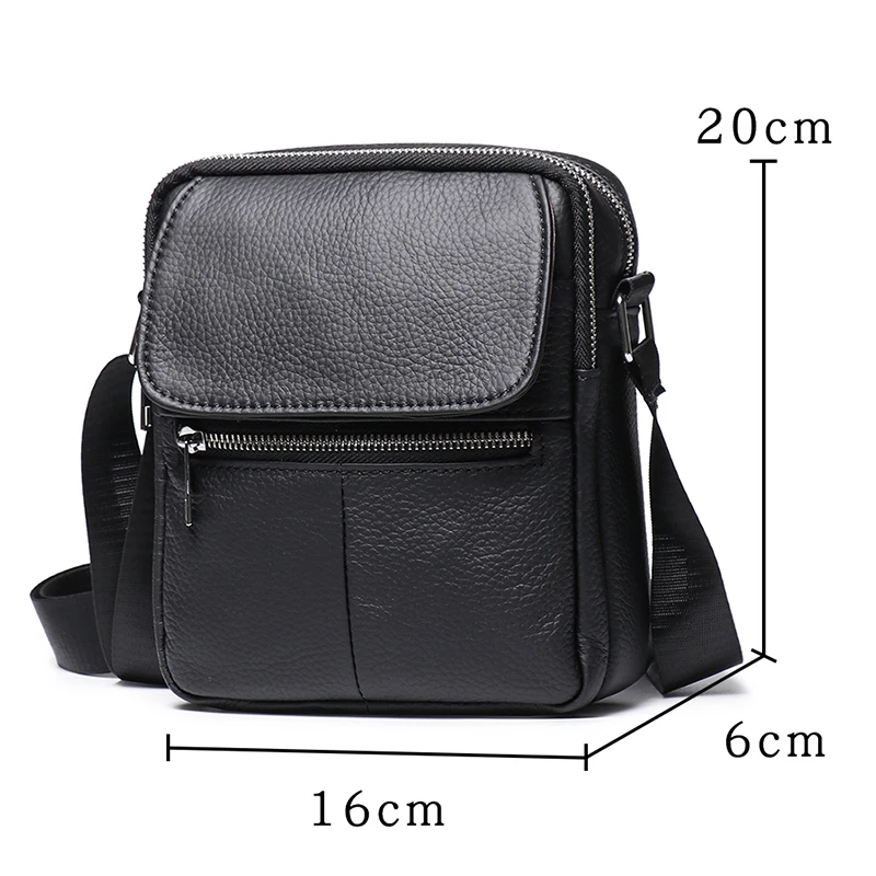 Genuine Leather Men\'s Shoulder Bags Husband Small Crossbody Messenger Bag Cowhide Man Zipper Designer Party Bags Gift