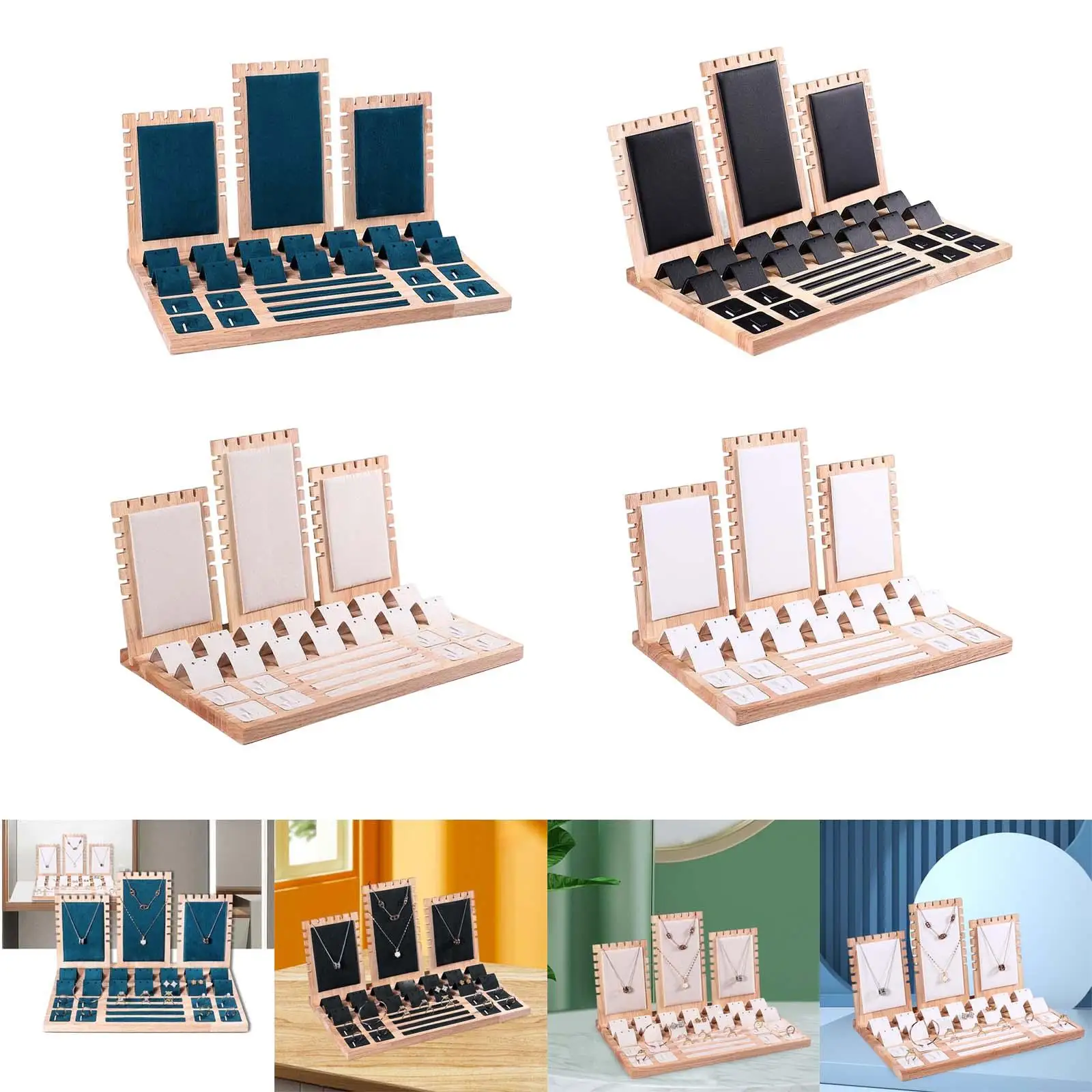 

Jewelry Display Stand, Large Capacity Bamboo Jewelry Holder, Jewelry Display