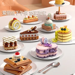 DIY MOC Cake Waffle Toast Chocolate Shuflei Swiss Roll Ice Cream Crispy Tarts Building Blocks Model Bricks Kids Sets Kits Toys