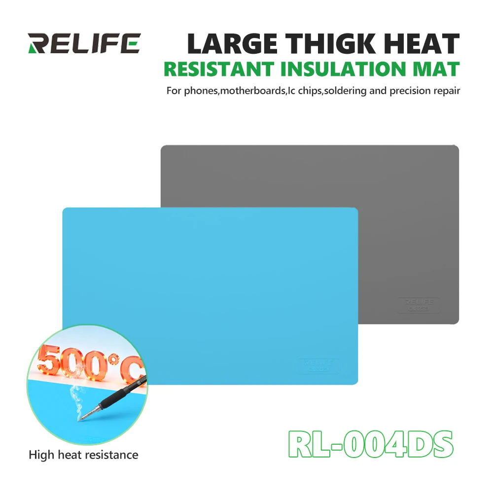 RELIFE RL-004DS High Temperature Resistant Insulation Pad, Silicone Insulation Desk Pad for Mobile Phone Repair Welding Table