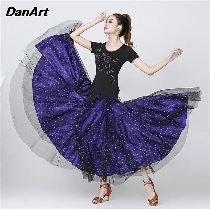 

Modern Dance Large Swing Dress Waltz Dance Performance Dress Social Dance Square Dance Practice Dress Sequin Goddess clothing