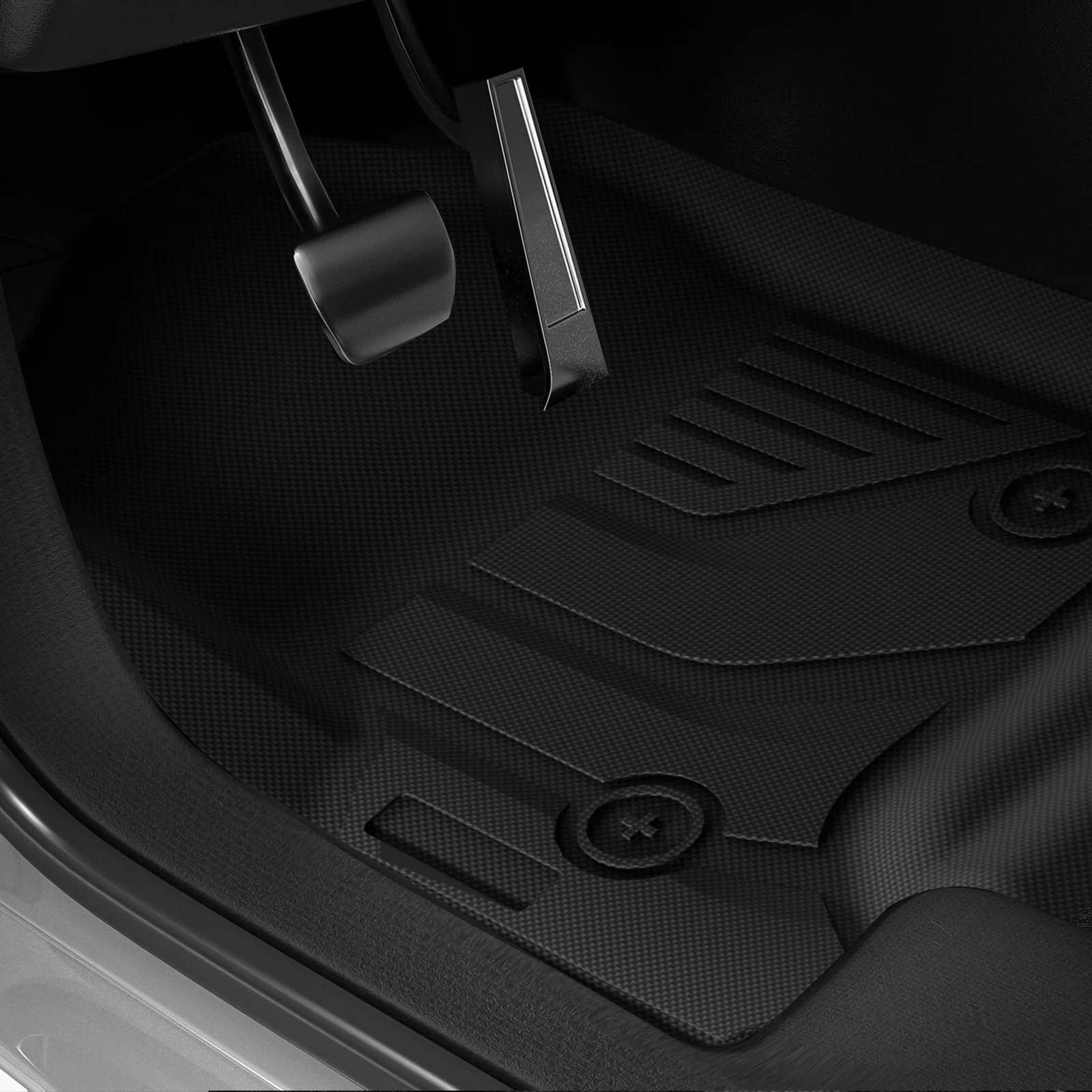 All-Weather TPE Car Floor Liners 3Pcs Waterproof Stain Resistant Floor Mats for Silverado 1500 2014-2019 Custom Fit Anti Slip Car Carpets Protector