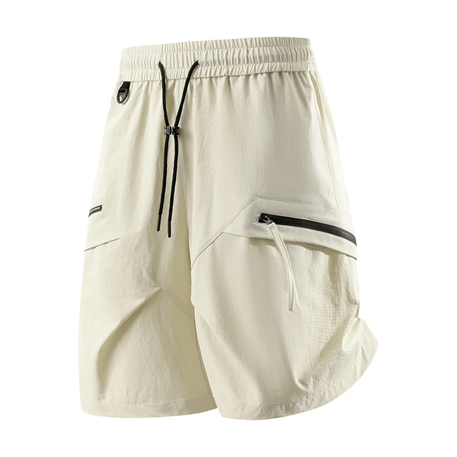 9XL Plus Size Summer Running Shorts Men Cool Shorts Summer Breathable Short Pants Male Fashion Casual Elastic Waist Shorts Black