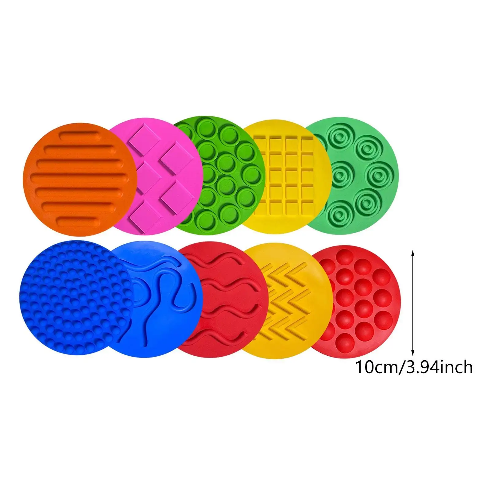 10 Pieces Sensory Circles Sensory Pads Small Portable Early Learning Play