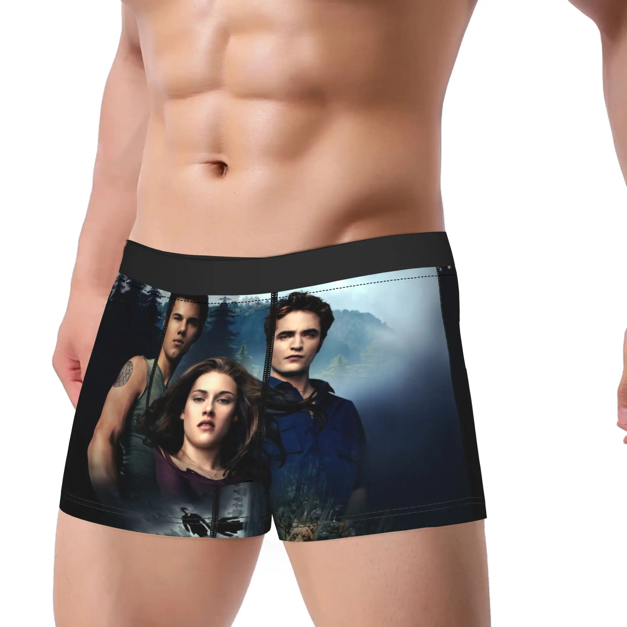 Printed Boxer Vampire The Twilight Saga Shorts Panties Briefs Men Underwear Edward Bella Jacob Black Soft Underpants for Male