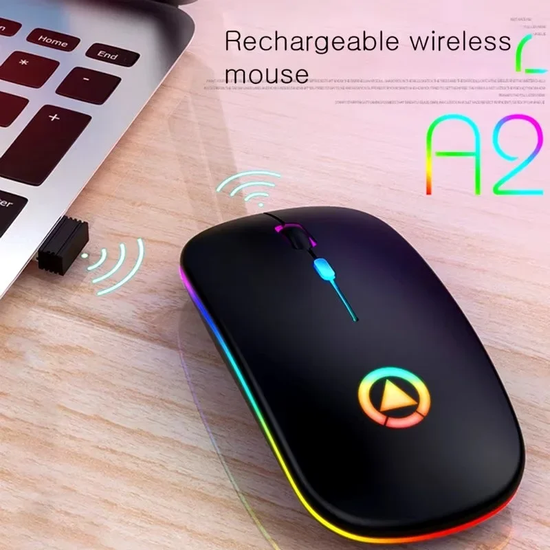 ZLRLMHY 2.4G Rechargeable Wireless Mouse Silent 1600DPI LED Backlit Mice USB Optical Ergonomic Gaming Office For Laptop Macbook