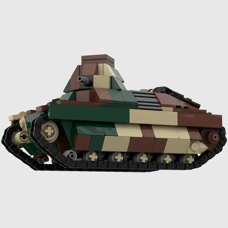 Prachtig nieuw product MOC-bouwsteen Franse tank uit de Tweede Wereldoorlog FCM 36-technologie Modulair kinderspeelgoedcadeau DIY-montageset