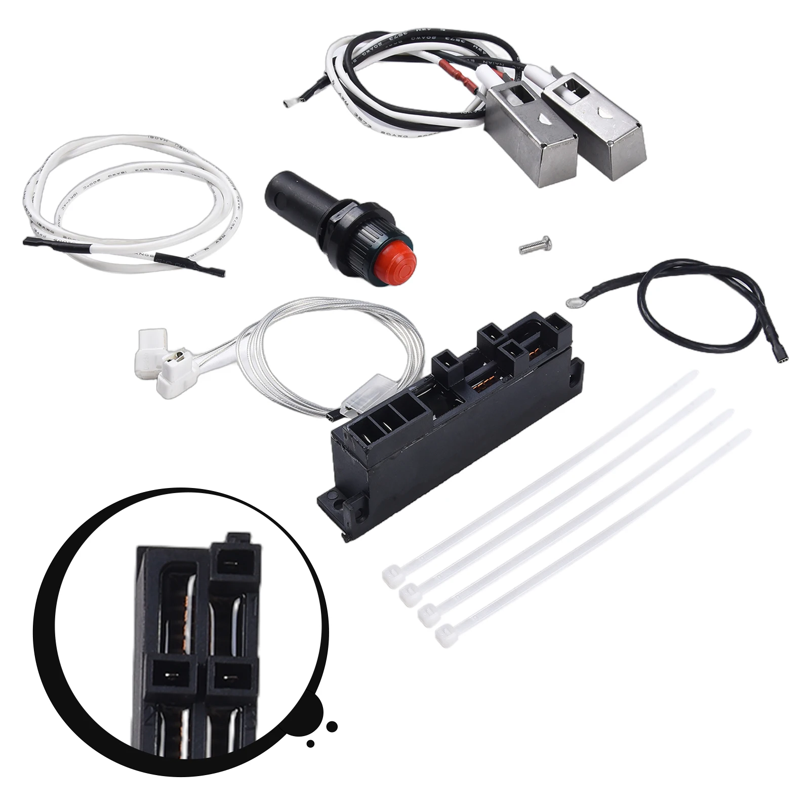 For ignition Kit for Weber for summit Silver B 4 Burner Gas Grills Complete Set with Electrodes 2 Output Generator and Button