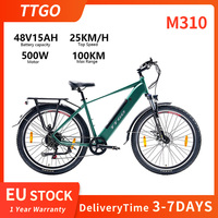 TTGO M310 Electric Bike 500W Motor 65Nm Torque 48V 15AH Battery Shimano 7-Speed 27.5 inch Tire Urban Commuter E-Bike for Adults