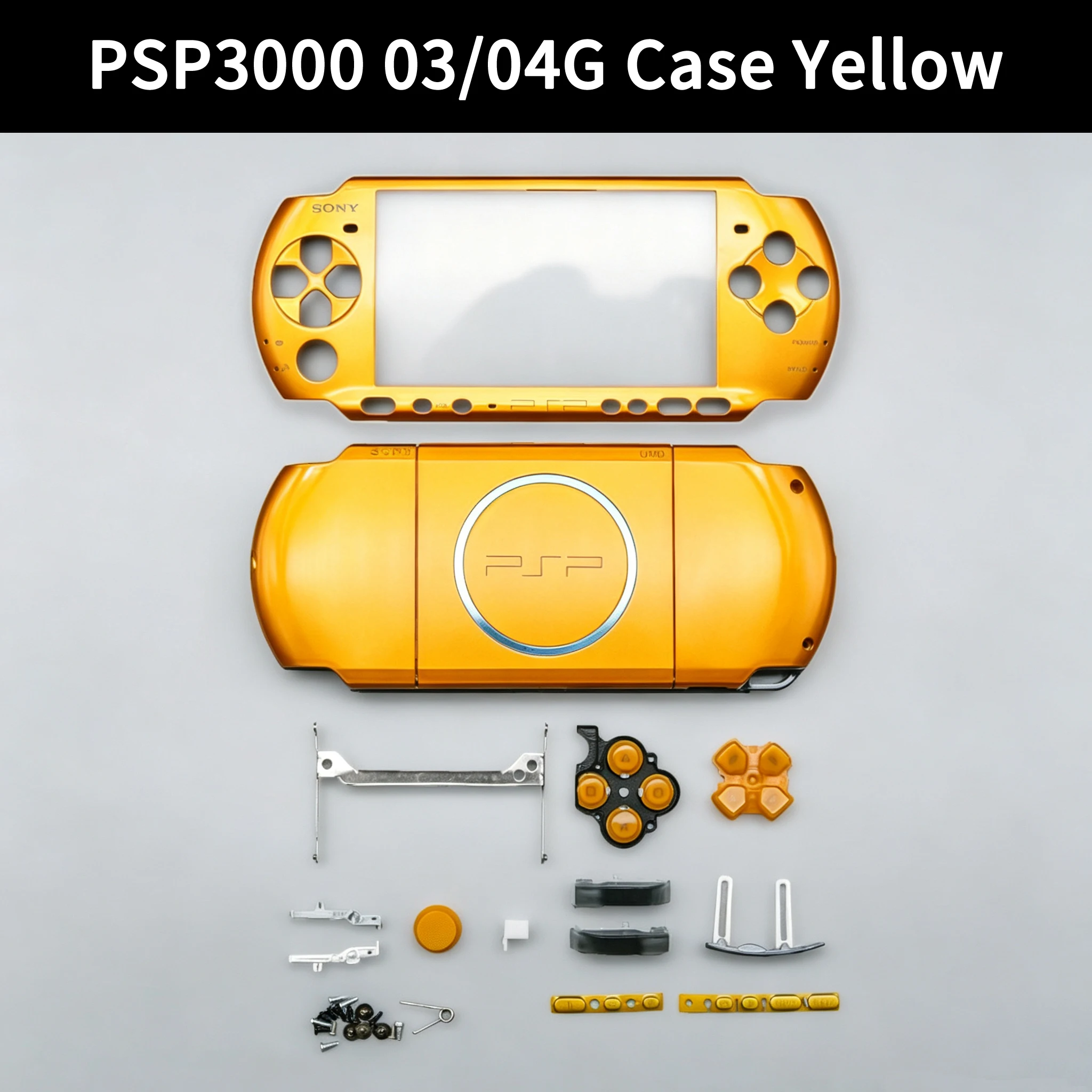 Obudowa do Sony PSP3000, model G03/04, zamiennik, jednolity kolor, kompletna obudowa, części do samodzielnego montażu, zestaw do wymiany obudowy konsoli. — zdjęcie produktu 6