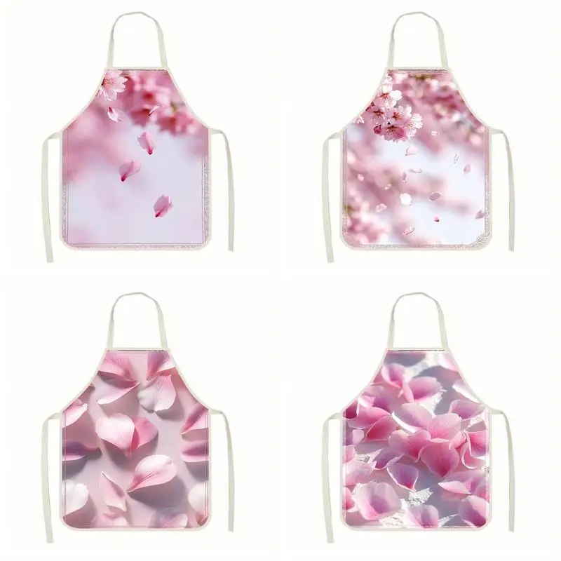 

Фартук с узором в виде цветов вишни, льняной фартук, подходит для приготовления пищи на кухне, общения родителей и детей, рисования и других мероприятий.