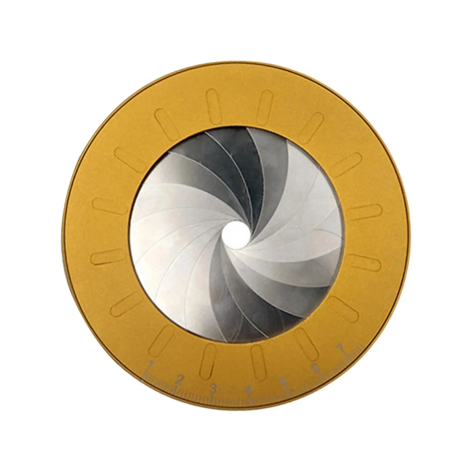 Metal Adjustable Round Drawing Ruler Tool Portable , Golden for Engraving Sturdy Multifunctional Rotatable 12.5cm Diameter