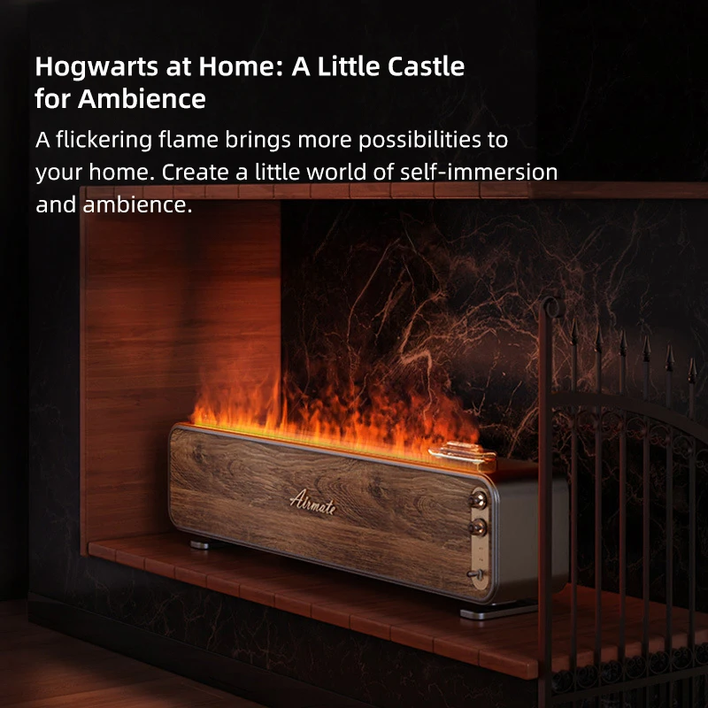 3D fiamma umidificata camino Aroma diffusore di olio essenziale ioni negativi purificatore d'aria fiamma umidificatore colore elettronico firestac