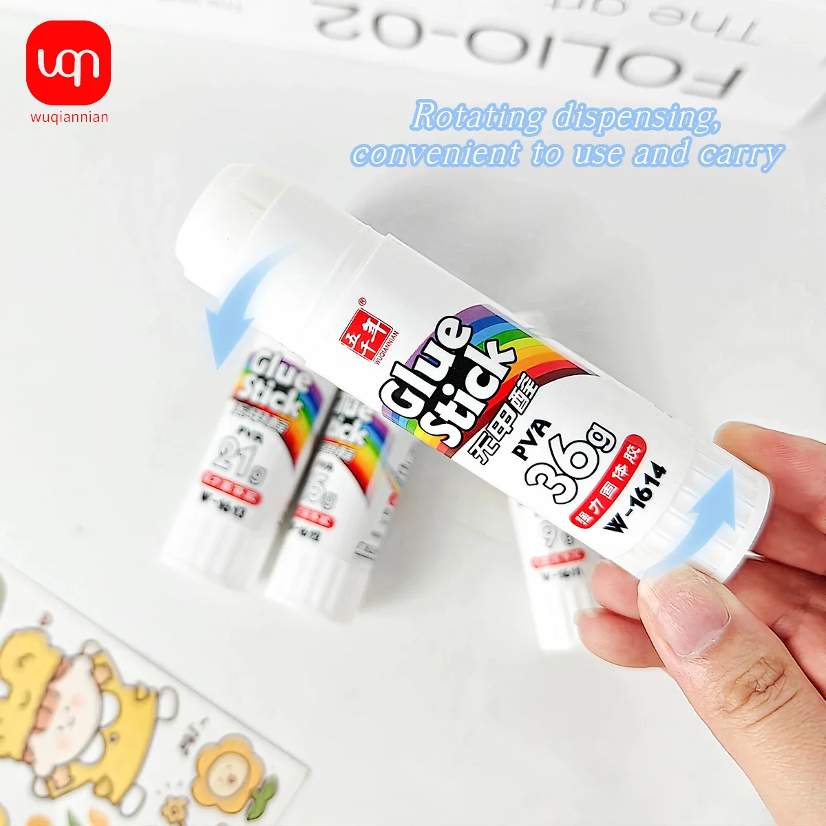 WQN 9g/15g/21g/36g high-viscosity solid glue sticks, formaldehyde-free solid glue, DIY strong adhesive, office use, suitable for