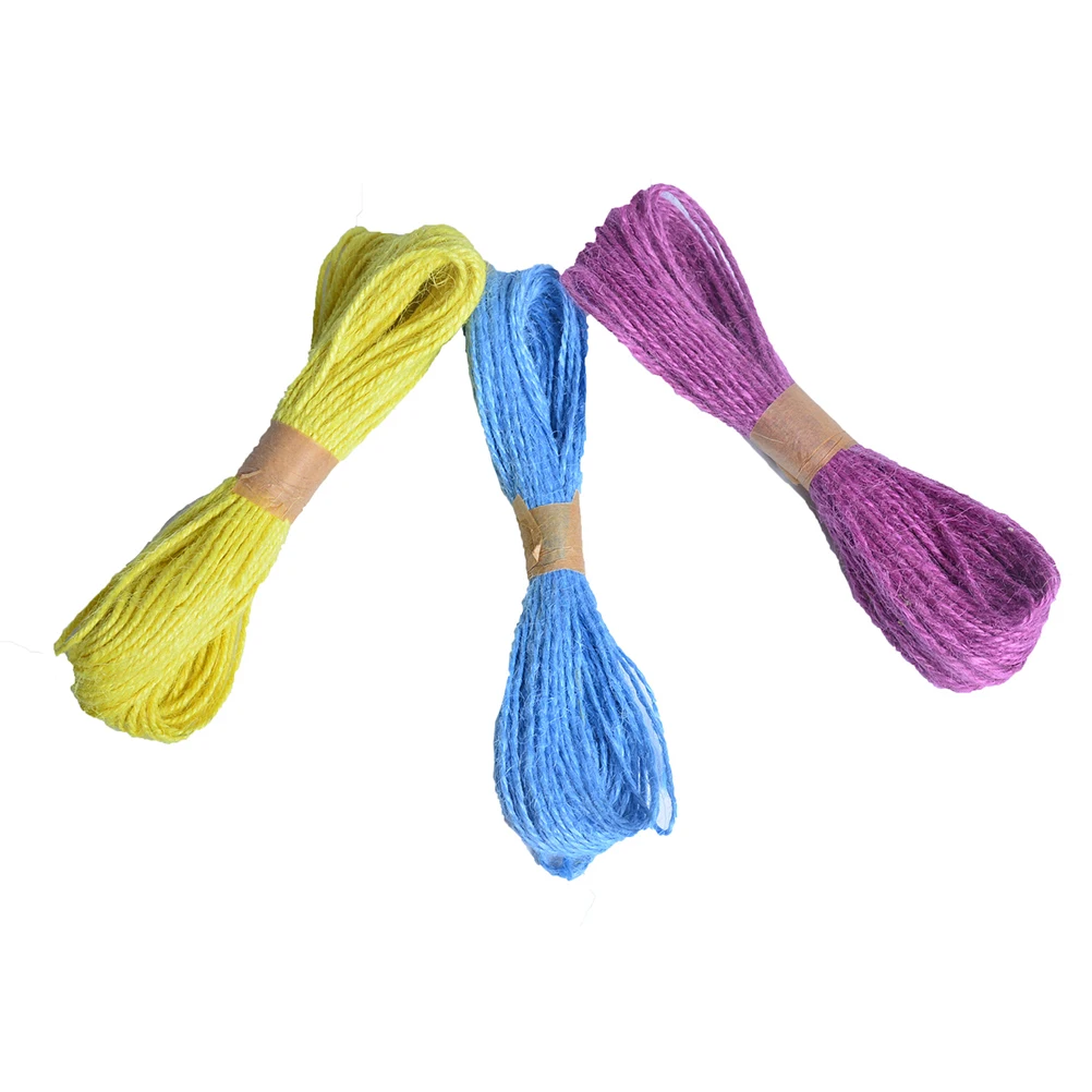 

12 Rolls Colorful Jute Twine H woven Knitting Cord Gift Ring Embroidery Thread Rope Home Wedding Party Decoration DIY Materials