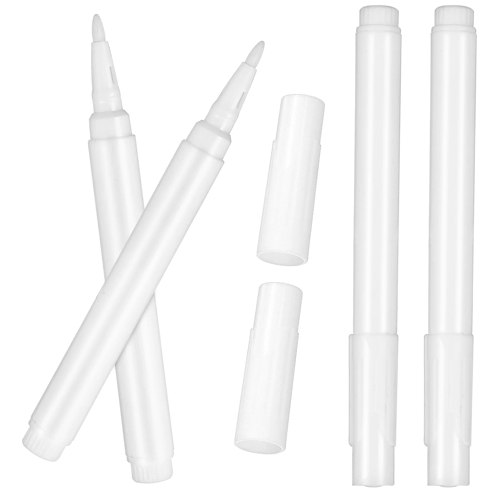 4 Pcs White Liquid Chalk Markers Fine Tip Dust Free Erasable Dry Cloth Suitable Glass Paper Plastic School