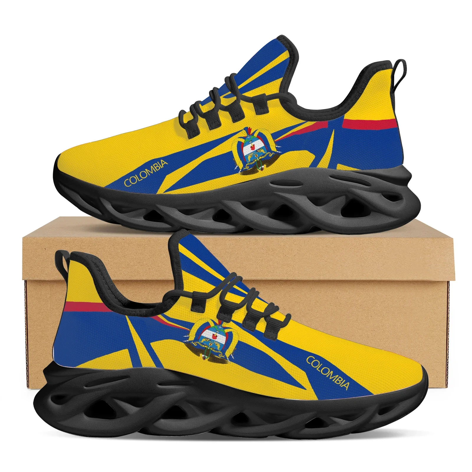 Colombian Flag Design Cap Of Freedom National Emblem Printing Lightweight Breathable Outdoor Free-spirited Sneakers