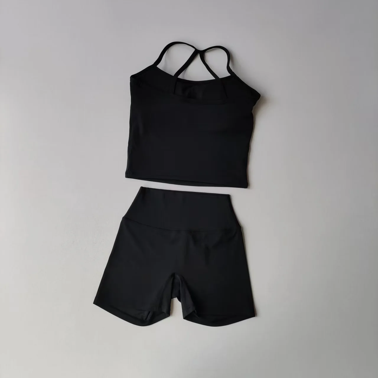 2 STKS Gym Fitness Medium intensiteit Sportvest Schoonheid Terug Yoga Pak Sportbeha Vrouwen Pilates Bh Hoge Taille Hip Lift Shorts Set