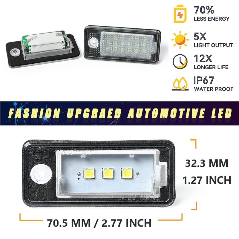 2 قطعة لأودي Q7 2005-2015 LED رقم لوحة ترخيص ضوء مصابيح لأودي A3 A4 A5 A6 A8 S3 S4 RS4 S5 S6 S8 اكسسوارات السيارات