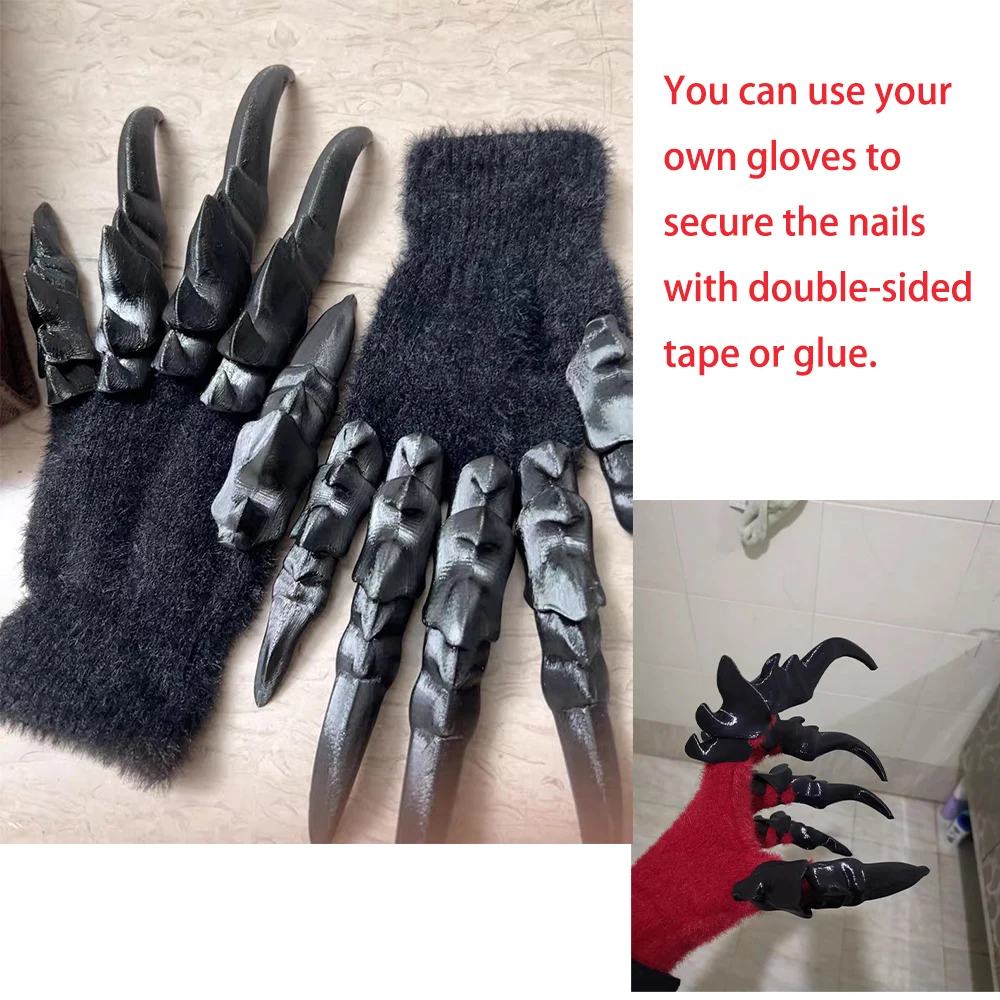 Devil Claw مناسب لعروض الحفلات الراقصة، وإكسسوارات التنكرية المطبوعة ثلاثية الأبعاد، وأزياء حفلات العطلات، والقفازات، والألعاب.