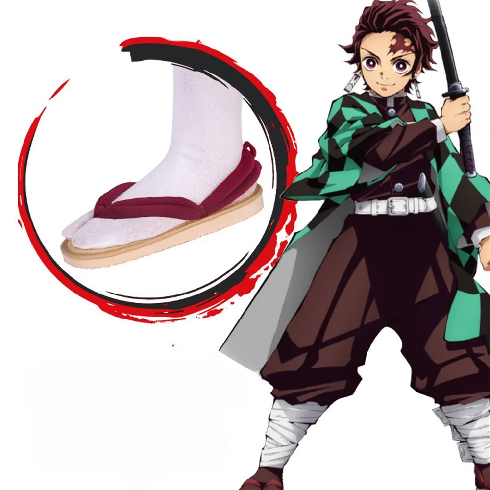 Cosplay Shoes Kamado Tanjirou Clogs Sandals Kamado Nezuko Geta Kochou Shinobu Flip Flops Anime