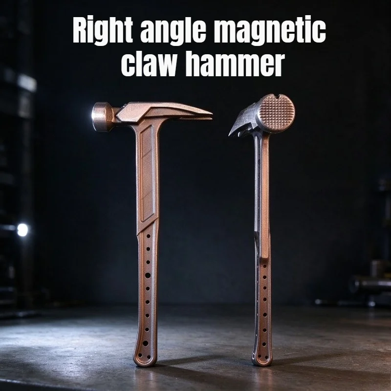 Carbon Steel Hammer Multifunctional Woodworking Claw Hammer All-in-one Right Angle Magnetic Household Hammers Repair Hand Tools