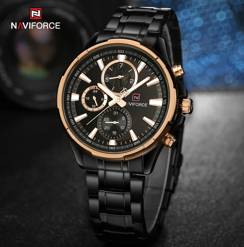 

NAVIFORCE Business Casual Watches Men Sport Water Resistant Quartz Wristwatch Male 24 Hours Date Display Clock Relogio Masculino