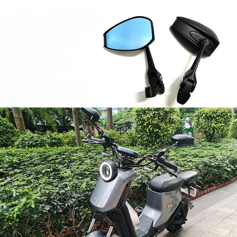 Fits Yamaha MT-07 MT07 YBR 125Z NMAX  Fits Kawasaki and Honda, Universal Motorcycle Parts, Aluminum Blue Glass Rearview Mirror