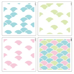 Stencils Mermaid Wave layering Background Template Cutting Dies Scrapbooking Embossing DIY Card Craft Texture Decorative ST043