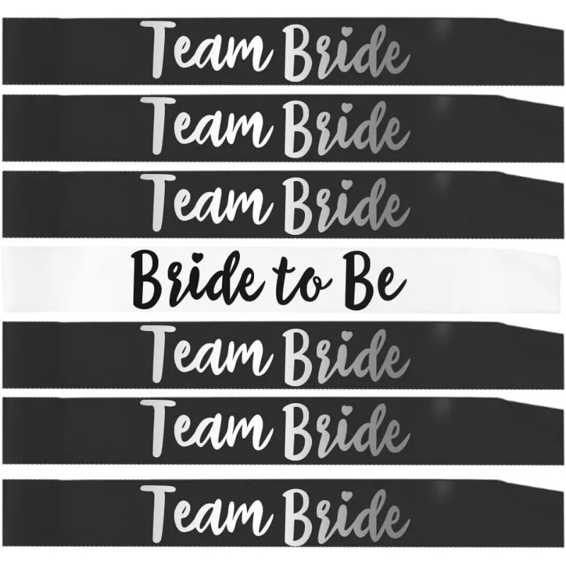 7pc/set Team Bride Satin Sash Set - Sophisticated & Fun Party Favors for Bachelorette Party, Bridal Shower Wedding Party image 6
