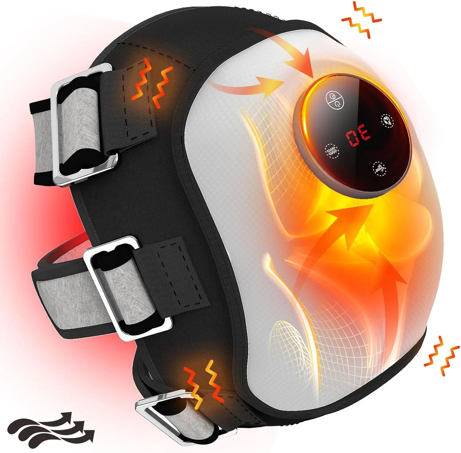 Soft Shell Knee Massager for Knee Pain Relief Infrared Heating Air Pressure Vibration Physiotherapy Instrument for Arthritis