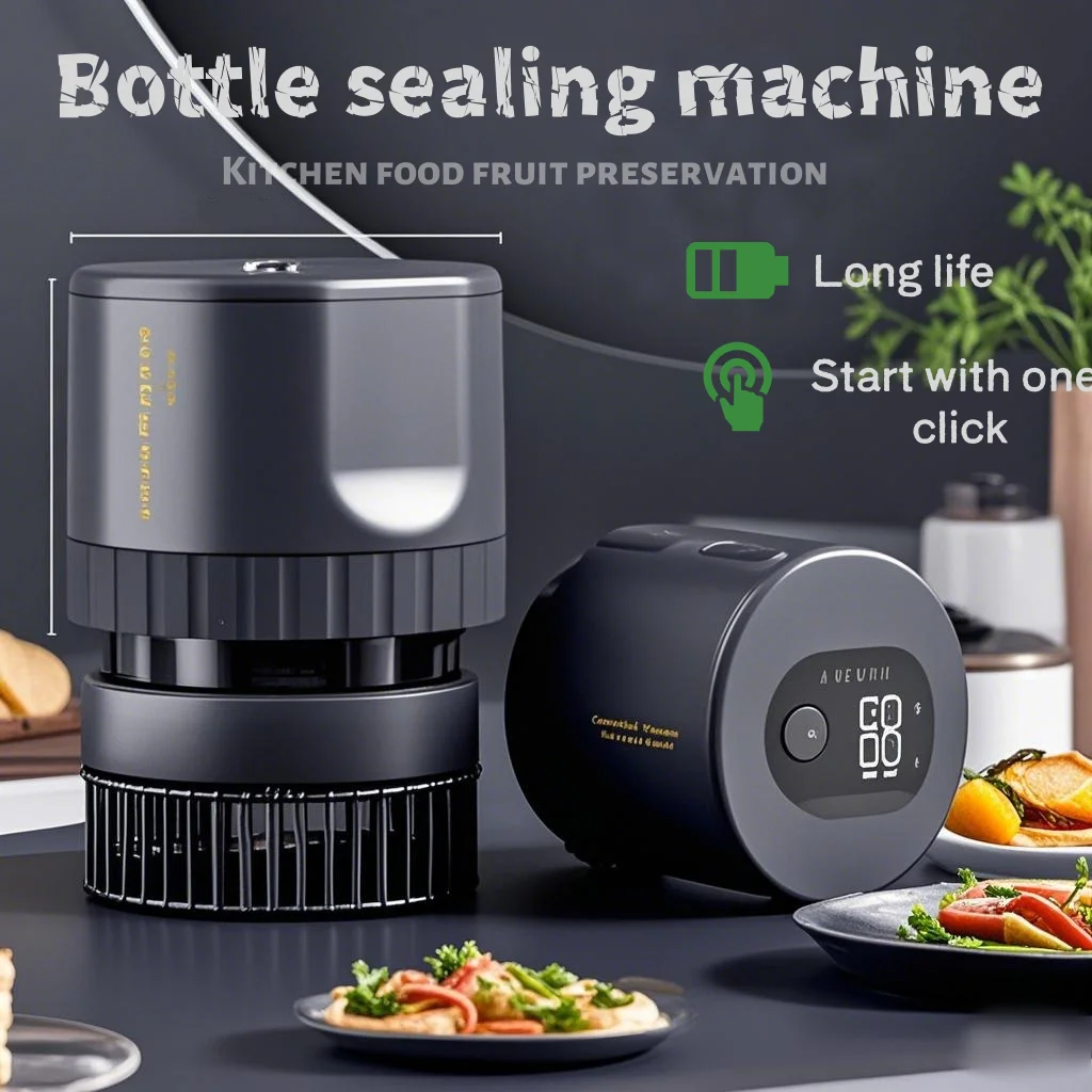 Máquina de sellado de botellas pequeñas, máquina de sellado al vacío portátil de frutas y alimentos de cocina, máquina de sellado de plástico