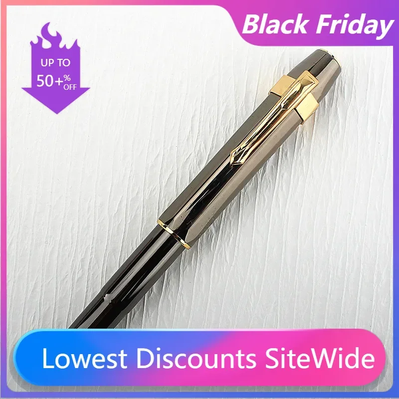 LANBITOU Alpha Brass Pocket Fountain Pen Fountain Pen F/M 0.5/0.7/1.0mm Bent Curved Nib Ink Pen Travel School Stationery Writing